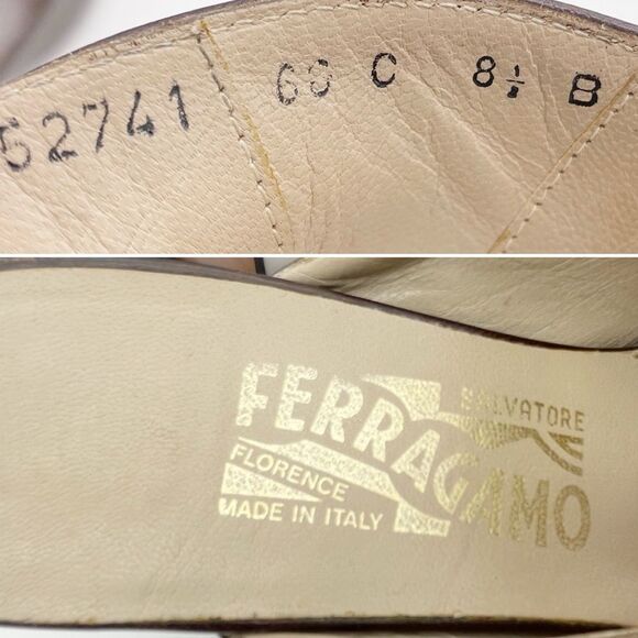 Vintage Salvatore Ferragamo Chocolate Brown Leather Square Toe Mules Size 8.5 - Picture 14 of 16